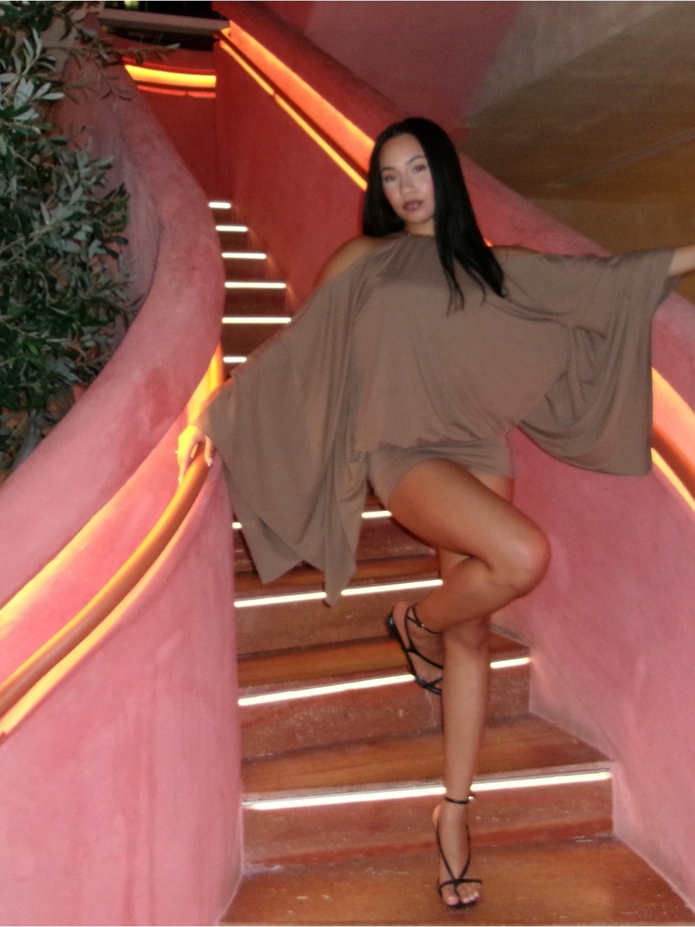 Jaded London Taupe Open-Back Beaded Mini Dress - Picture 4 of 4